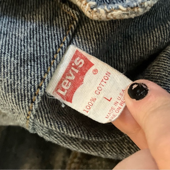 vintage 80s LEVI’S Acid Wash Jean Denim Jacket made in the USA Large - Picture 5 of 6